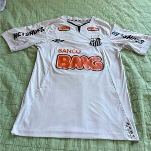 Umbro White men Soccer Jersey with Orange Accents